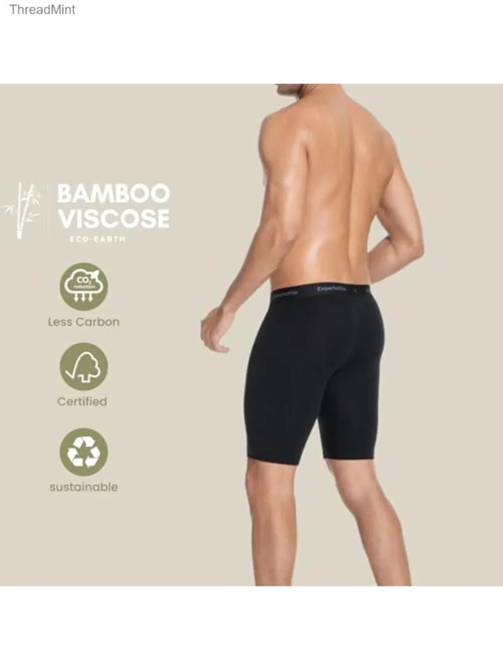 Viscose Bamboo Long Leg Boxer Briefs 9 In Performance Underwear Anti Chafing